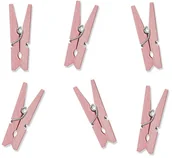 Gadżety dla niej i dla niego - PartyDeco Klamerki drewniane, różowy, 20 sztuk - miniaturka - grafika 1