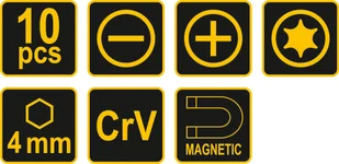 Vorel ZESTAW WKRĘTAK Z KOŃCÓWKAMI 10SZT 64400 64400 - Śrubokręty - miniaturka - grafika 3