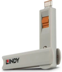 LINDY 40428 Blokada bloker) portu USB C pomarańczowy 4 szt z kluczem LY-40428 - Części i akcesoria do laptopów - miniaturka - grafika 2