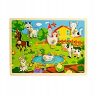 Układanki dla dzieci - Edukacyjna Drewniana Układanka Figury Puzzle - miniaturka - grafika 1