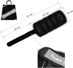 Movit REGULOWANE OBCIĄŻNIKI NEOPRENOWE 2x 2 KG NA RĘCE NOGI CIĘŻARKI OBCIĄŻENIA 20040643 - Pozostały sprzęt siłowy - miniaturka - grafika 6