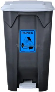 Pojemnik do segregacji odpadów z przyciskiem pojemność 100 l (wariant papier) - Kosze na śmieci - miniaturka - grafika 7