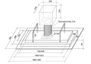 Toflesz OK-6 LUXOR GLASS 120 Biały - Okapy kuchenne - miniaturka - grafika 4