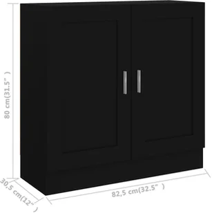 VidaXL Szafka na książki, czarna, 82,5 x 30,5 x 80 cm, płyta wiórowa 802706 VidaXL - Regały - miniaturka - grafika 8