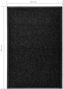 vidaXL Wycieraczka z możliwością prania, czarna, 60 x 90 cm - Wycieraczki - miniaturka - grafika 6