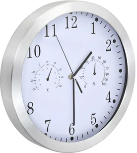 vidaXL Zegar ścienny z higrometrem i termometrem, 30 cm, biały vidaXL - Zegary - miniaturka - grafika 2