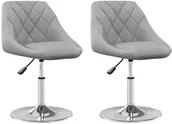 Krzesła - vidaXL Obrotowe krzesła stołowe, 2 szt., jasnoszare, aksamitne - miniaturka - grafika 1