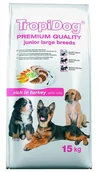 Sucha karma dla psów - Tropidog PREMIUM JUNIOR LARGE BREEDS RICH IN TURKEY WITH RICE 0,5 kg - miniaturka - grafika 1