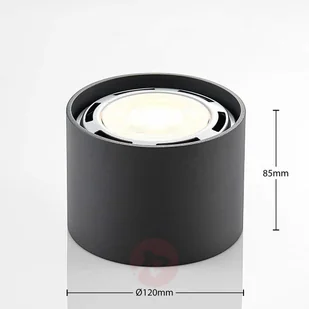 Lampenwelt com Spot sufitowy LED Mabel, okrągły, ciemnoszary - Lampy sufitowe - miniaturka - grafika 5