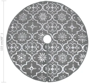 vidaXL vidaXL Luksusowa osłona pod choinkę ze skarpetą, szara, 122 cm - Pozostałe akcesoria świąteczne - miniaturka - grafika 8