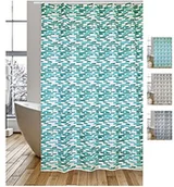 Zasłony prysznicowe - MSV zasłona prysznicowa Loft z poliestru 180 x 200 cm, niebieski, 30 x 20 x 15 cm 141753 - miniaturka - grafika 1