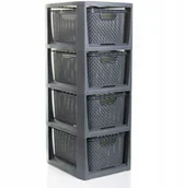 Szafki łazienkowe - Regał łazienkowy z koszykami komoda szafka stojąca - miniaturka - grafika 1