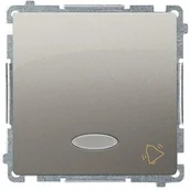 Klawisze i ramki - Simon Przycisk dzwonek Basic BMD1L.01/29 z podświetleniem niebieskim satynowy - miniaturka - grafika 1