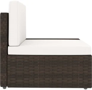 vidaXL Sofa modułowa 2-osobowa, rattan PE, brązowa - Sofy ogrodowe - miniaturka - grafika 12