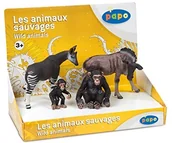 Figurki dla dzieci - Papo 80000 ekspozytor dzikie zwierzęta 1 (4 fig.) ZESTAWY PREZENTowe, wielokolorowe 80000 - miniaturka - grafika 1