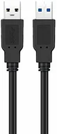 Kable USB - Ewent EW-100112-010-N-P - kabel USB (1 m, USB A, USB A, 3.0 (3.1 Gen 1), czarny) EW-100112-010-N-P - miniaturka - grafika 1