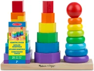 Układanki dla dzieci - Melissa&Doug WIEŻE GEOMETRYCZNE TRZY W JEDNYM MD 10567 - miniaturka - grafika 1