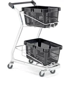 Inne urządzenia handlowo-usługowe - AJ Wózek z 2 koszykami 25280 - miniaturka - grafika 1