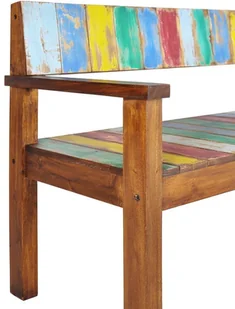VidaXL Lumarko Ławka, 115 cm, lite drewno z odzysku 326182 VidaXL - Ławki do przedpokoju - miniaturka - grafika 5