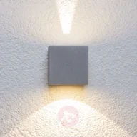 Lampy ogrodowe - Lampenwelt Srebrna lampa ścienna zewnętrzna LED Jarno - miniaturka - grafika 1