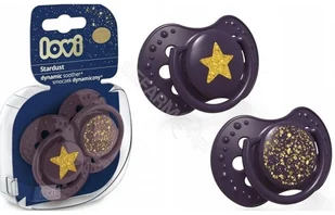 LOVI Lovi Smoczek silikonowy dynamiczny 3-6m Stardust violet 2szt - Smoczki uspokajające - miniaturka - grafika 2