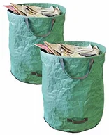 Worki na śmieci - TerCasa worek ogrodowy 2 sztuki, worek na śmieci 272 l, wysokość 76 cm,  67 cm, z pierścieniem wzmacniającym i 4 uchwytami, zielony - miniaturka - grafika 1