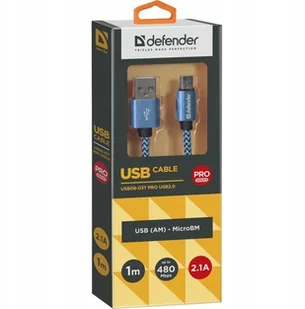 Defender Kabel USB Defender AM-micro BM 1m 2,1A niebieski 87805 - Kable USB - miniaturka - grafika 2