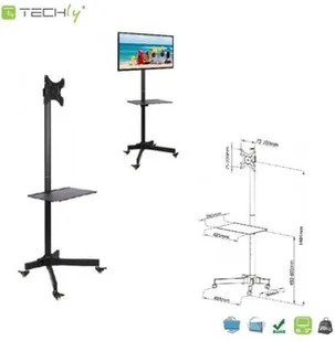 Techly Stojak mobilny LCD/LED 19-37 cali regulowany do 20KG - Uchwyty do telewizora - miniaturka - grafika 8