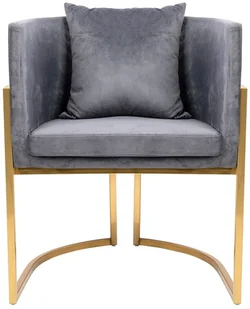 Fotel biurowy, krzesło biurowe King Home Fotel CHLOE VELVET ciemny szary welur chrom podstawa złota MSE011000303.V23 - Fotele i krzesła biurowe - miniaturka - grafika 5