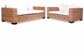 Komplety wypoczynkowe - vidaXL Komplet wypoczynkowy, 15 części, naturalny rattan - miniaturka - grafika 1
