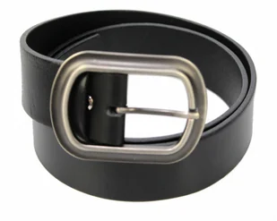 Pas-Max (PL) Pasek Skórzany Damski (PL) Skóra Naturalna EXTRA Gładki 40 mm CZARNY k91 - Paski - miniaturka - grafika 2