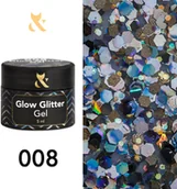 Lakiery hybrydowe - POLISH STANDART SP ZOO Lakier hybrydowy F.O.X Glow Glitter Gel 008 - miniaturka - grafika 1