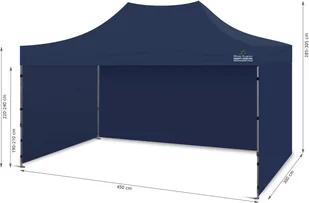 Home&Garden Namiot handlowy 450 x 300 cm granatowy 839682 - Pawilony ogrodowe - miniaturka - grafika 3