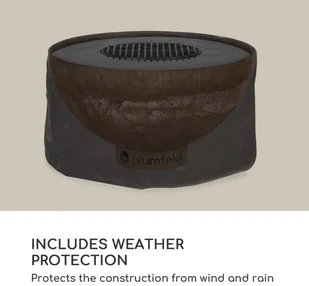Blumfeldt Blumfeldt Savage, misa paleniskowa z grillem, : 60,5 cm, stal, osłona pogodowa, kolor rdzy GDI11-Savage - Paleniska ogrodowe - miniaturka - grafika 7