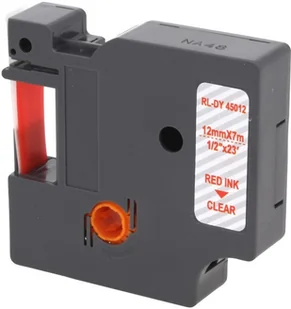 Dymo Zamiennik taśmy D1 45012 12mm przeźroczysta/czerwony - Etykiety do drukarek - miniaturka - grafika 2