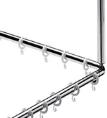 Wieszaki łazienkowe - Emco System 2 Zestaw z drążkiem do zasłony prysznicowej 78,3x78,3x40 cm chrom 358700120 - miniaturka - grafika 1