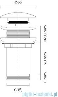 Oltens Rovde korek do umywalki klik klak okrągły bez przelewu G1 1/4 biały 05200000 - Korki do umywalek - miniaturka - grafika 2