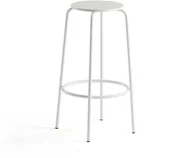 Taborety i hokery - AJ Produkty Stołek barowy TIMMY, rama biały, siedzisko biały, 730 mm - miniaturka - grafika 1