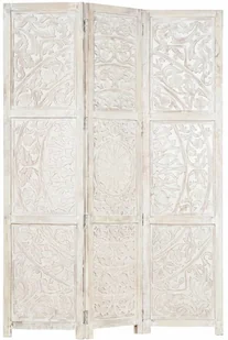vidaXL vidaXL Parawan 3-panelowy, rzeźbiony, biały, 120x165 cm, drewno mango - Parawany - miniaturka - grafika 14
