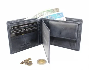 Jennifer Jones Portfel Męski Skórzany 5708 Skóra Licowa Duży Poziomy Bez Zapięcia Jedno Skrzydełko Wewnątrz RFID - Portfele - miniaturka - grafika 7