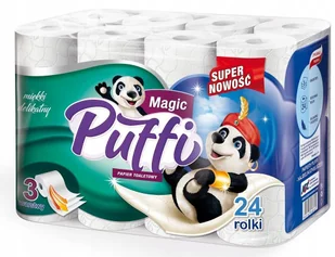 Puffi Papier Toaletowy Biały Celuloza 3 Warstwy 24 - Papier toaletowy - miniaturka - grafika 2
