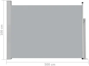 vidaXL vidaXL Wysuwana markiza boczna na taras, 100 x 500 cm, szara - Markizy - miniaturka - grafika 9