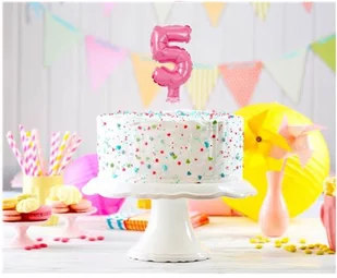 GO Balon foliowy cyfra 5 różowa - 13 cm BC-5RO5 - Balony i akcesoria - miniaturka - grafika 2