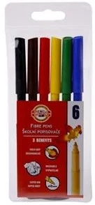 Koh-I-Noor flamastry zmywalne, 6 kolorów - Flamastry - miniaturka - grafika 2