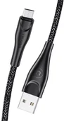 Kable USB - USAMS Kabel pleciony U41 microUSB 1m 2A czarny/black SJ393USB01 (US-SJ393) - miniaturka - grafika 1