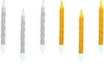 Amscan Świeczki złote/srebrne 10 sztuk - Pozostałe akcesoria dla plastyków - miniaturka - grafika 7