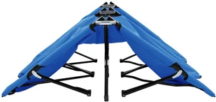 vidaXL Dwuosobowy leżak, składany, niebieski, stal - Leżaki ogrodowe - miniaturka - grafika 4