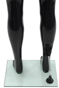 vidaXL Manekin męski ze szklaną podstawą, czarny, błyszczący, 185 cm vidaXL - Manekiny wystawowe - miniaturka - grafika 7