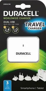 Duracell Ładowarka sieciowa 3,4 A travel kit biała (DR6001W) - Ładowarki do telefonów - miniaturka - grafika 2