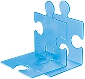 Akcesoria car audio - Han podpórka do książek/na płyty, w kształcie puzzla, stabilna i elegancka Można go dowolnie łączyć, zestaw zawiera 2 sztuki, przeświecający niebieski 9212-64 - miniaturka - grafika 1
